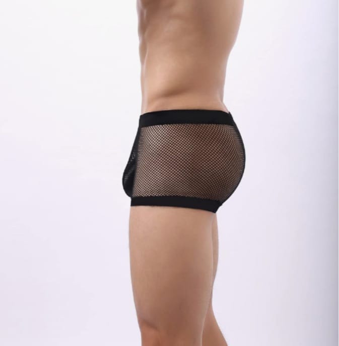 Men's Mesh Boxer See Through Breathable Fishnet Underwear